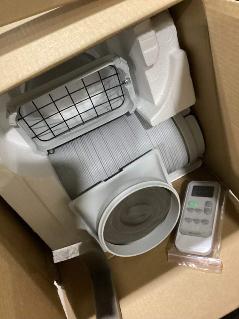 Condition photo showing As Is for hisense 6000 btu doe 115 vented small room portable air conditioner remote included