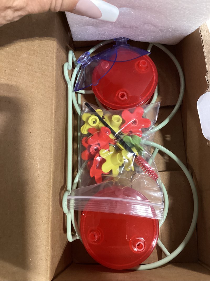 Condition photo showing Good Condition for window hummingbird feeder, small hummingbird feeder for outdoors with strong suction cup - metal base & 6 feeding ports, easy to clean and refill 1pc-green