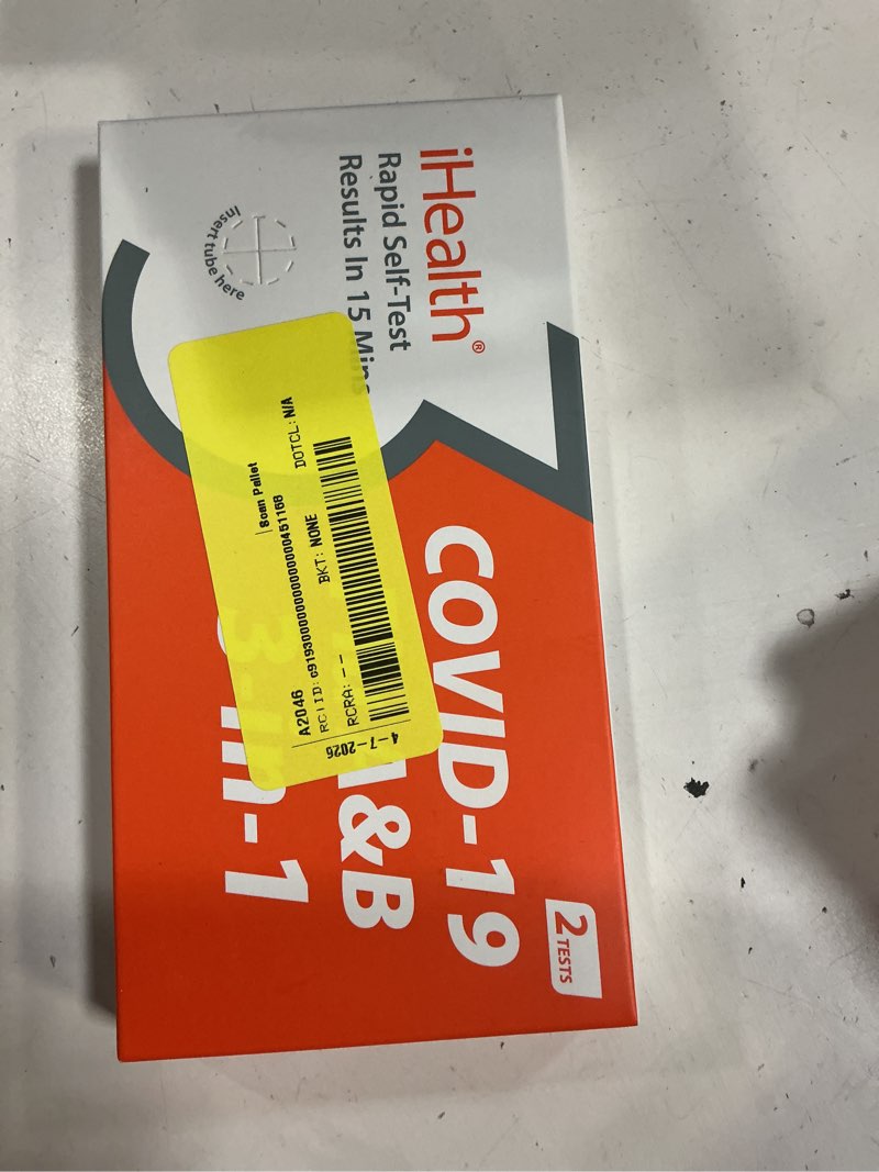 Condition photo showing New/Like New for ihealth covid-19, flu a&b 3-in-1 antigen rapid test, results in 15 minutes, fda authorized otc flu & covid home test, with non-invasive nasal swab, easy to use & no discomfort (1 pack, 2 tests total)