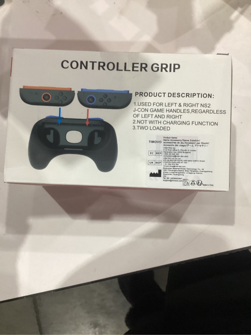 Condition photo showing New/Like New for TiMOVO Controller Grip Compatible with Nintendo Switch 2 JoyCon, 2 Pack Ergonomic Hand Grip Sturdy ABS, Switch 2 JoyCon Grip Wear-Resistant and Sweatproof for Switch 2 Accessories, Black