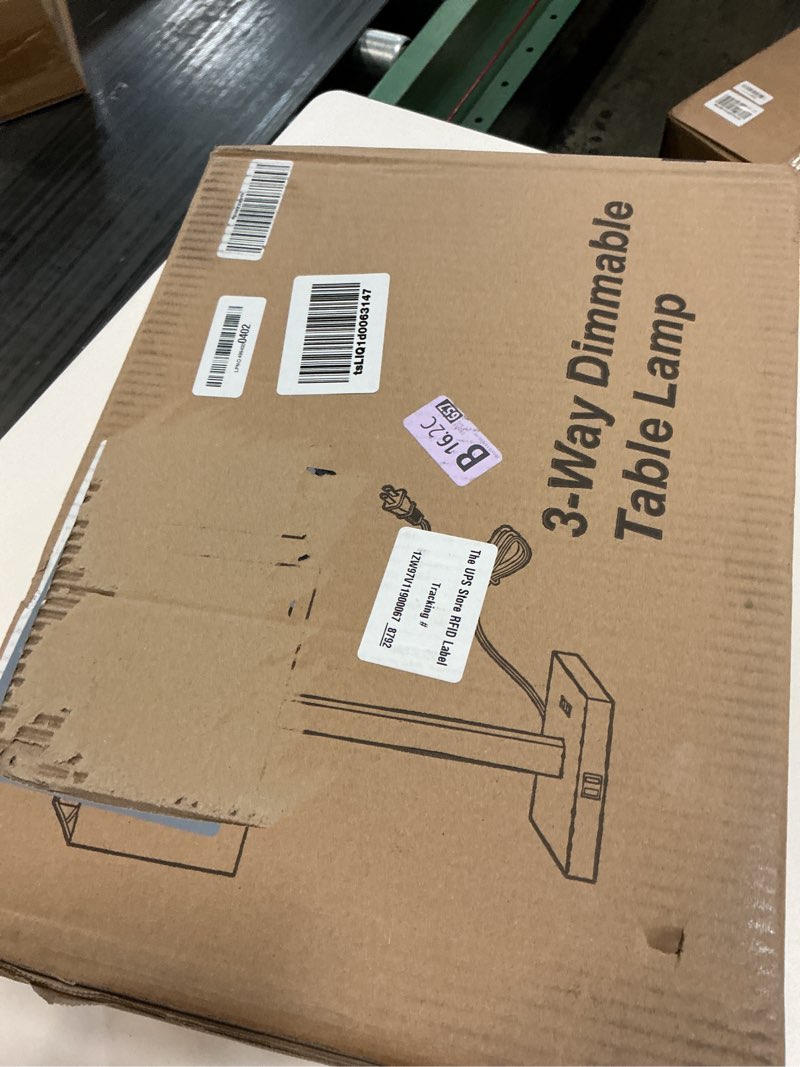 Condition photo showing Good Condition for 21" set of 2 touch control table lamps with 2 usb & ac outlets, 3-way dimmable modern nightstand lamps for bedroom living room office reading, white shade bedside lamps, 5000k led bulbs included. (2 pack)white linen & brushed nickel(base)-5000k bulbs included