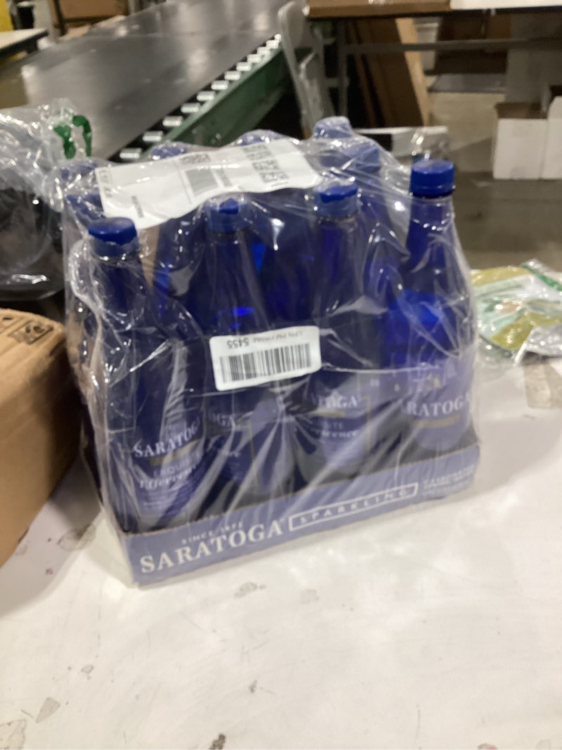 Condition photo showing New/Like New for saratoga sparkling water bottles, 12-pack – carbonated spring bottled water – recycled pet plastic bottles – 28 fl oz sparkling water 28 fl oz (pack of 12)
