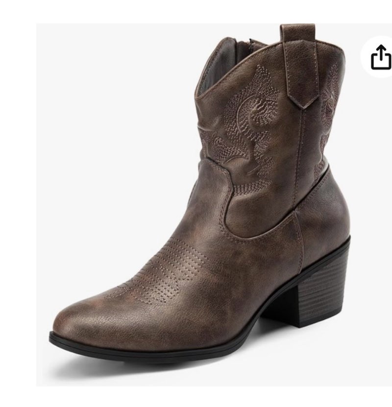 tyndall women's fashion embroidered cowboy booties shoes for women fall western low heel round toe c ( size 10) 