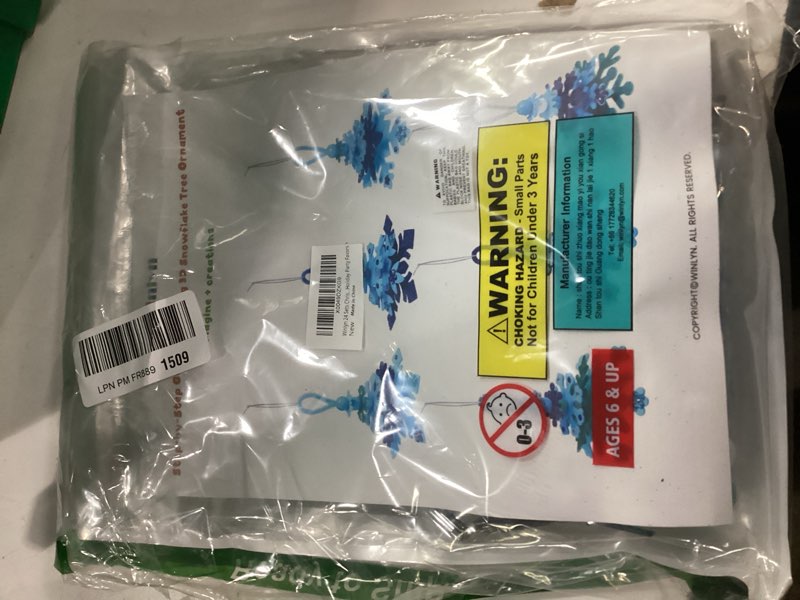 Condition photo showing New/Like New for Winlyn 24 Sets Christmas Craft Kits Winter Crafts DIY 3D Snowflake Tree Ornaments Decorations Art Sets Foam Snowflake Christmas Arts and Crafts for Kids Holiday Classroom Art Activities Party Favors