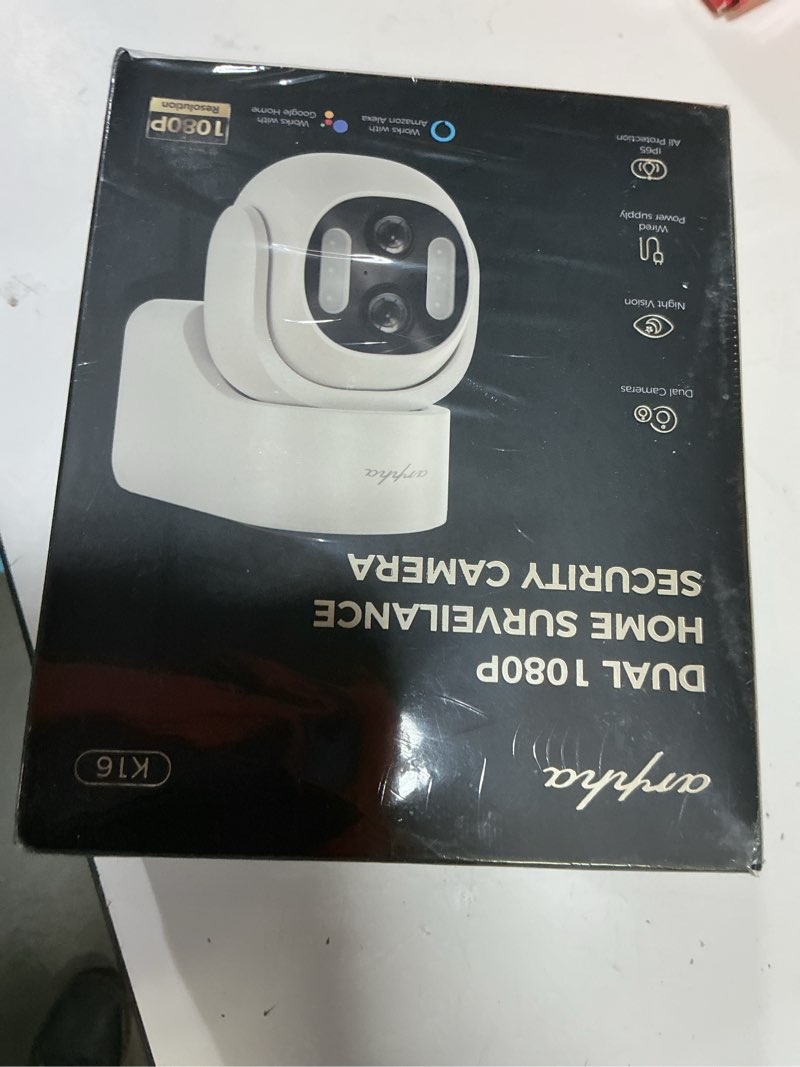 Condition photo showing New/Like New for arpha k16 security camera wired outdoor/indoor wifi with dual 2mp resolution-full color picture-169° ultra wide angle-wide angle box camera & telephoto dome camera-two-way audio-alexa&google assistant
