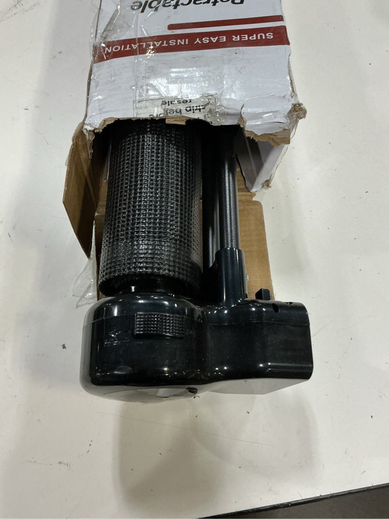 Condition photo showing Good Condition for reinforced 28" tall dog gate 80" wide retractable baby gate, easy step over pet gate indoor outdoor retractable gate with support rods, short baby gate stair gate, puppy gates for the house, black black (28" tall x 80" wide)