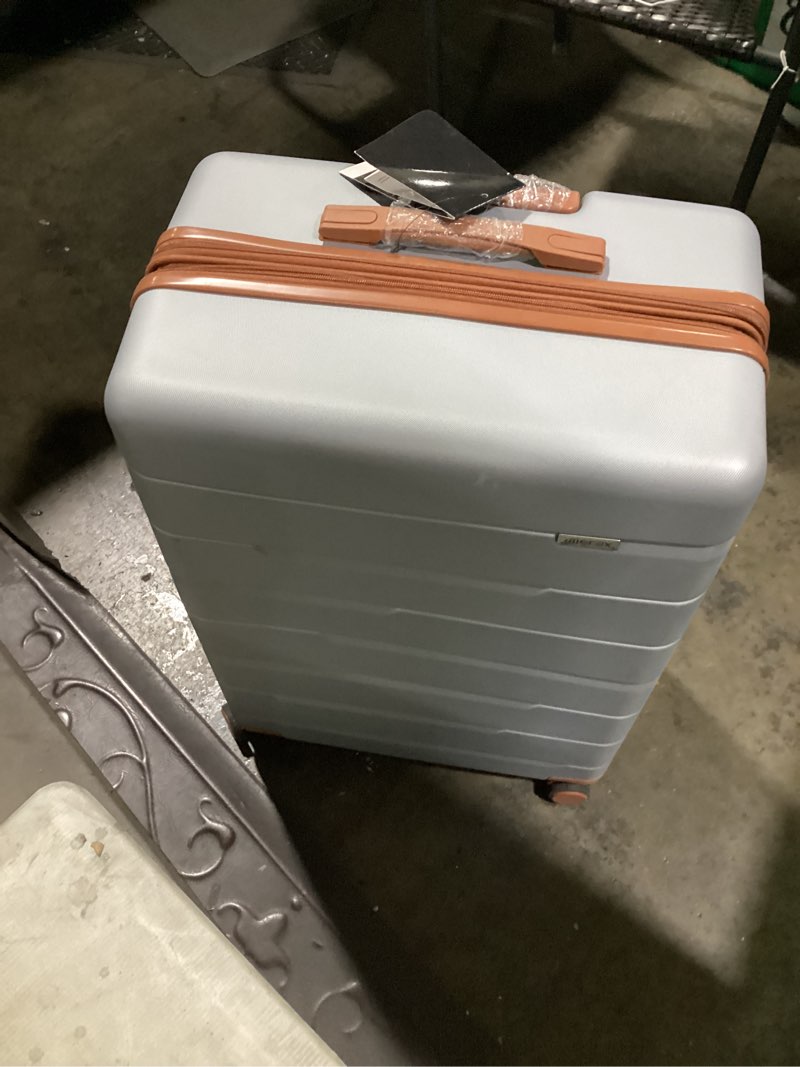 Condition photo showing Good Condition for (blue and brownmerax checked-large luggage with wheels aluminum alloy corner hard shell suitcase tsa luggage suitcases for travel woman men single