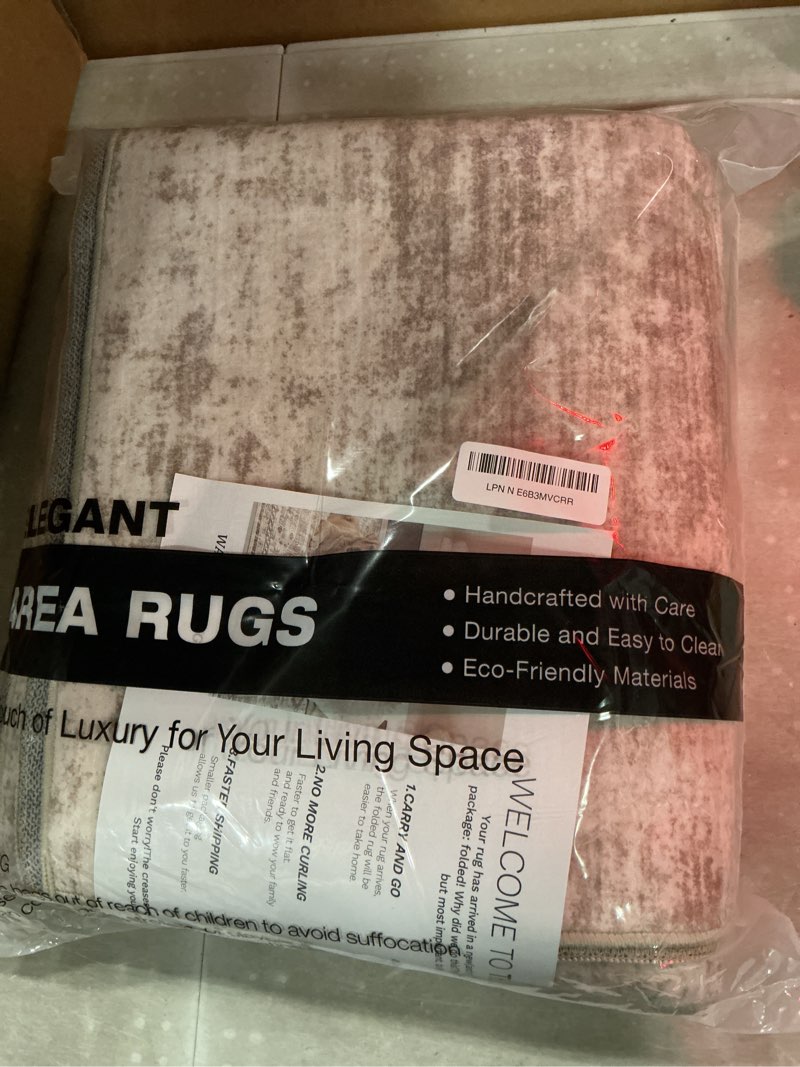 Condition photo showing New/Like New for zesthome 5x7 area rugs, modern washable rug, non-slip rugs for living room, stain resistant abstract rugs, ultra-thin indoor area rug 5x7, home decor beige rug beige/brown 5' x 7' (rectangular)