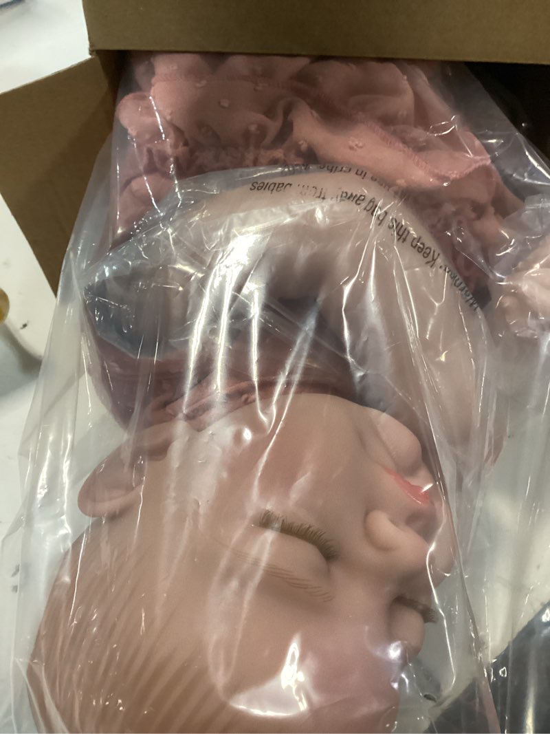 Condition photo showing Good Condition for uoftkiz realistic reborn baby dolls - 20" real baby doll girl, lifelike newborn with cloth body and feeding accessories, nurturing play gift for kids 3+, grandparents pink