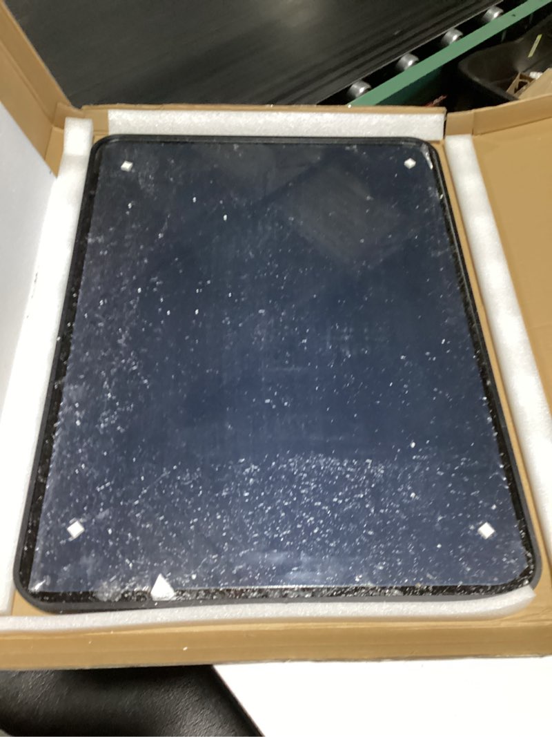 Condition photo showing Good Condition for Black Bathroom Mirror for Over Sink - 32 × 24 Rectangle Bathroom Vanity Mirror Wall Mounted with Matte Aluminum Frame & Rounded Corners, Shatterproof Glass, Horizontal/Vertical 32"L x 24"W Black – Flat Frame