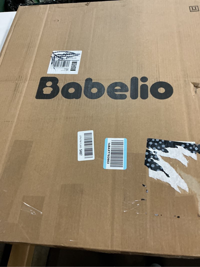 Condition photo showing Good Condition for babelio baby gate for stairs, kitchen & doorways, 26-43" w 28" h no bottom bar| easy installation| one-handed operation| auto-close| hardware mount (drill needed) safety dog/pet gate indoor (white)