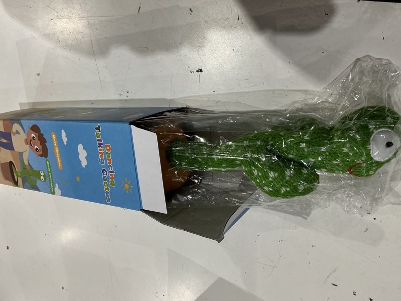 Condition photo showing As Is for baby toys dancing talking cactus for toddlers, interactive boys girls funny gifts for infants 6-18 months, volume adjustable, mimicking singing repeating recording light up toy with english songs non-rechargeable cactus