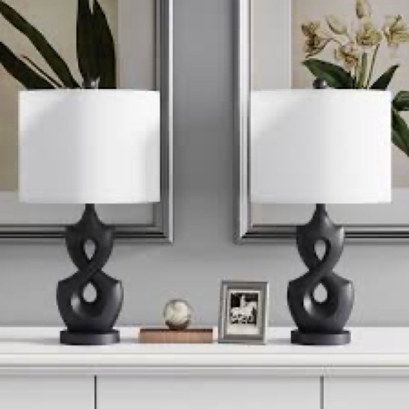 t189-bk  kd shade resin table lamp