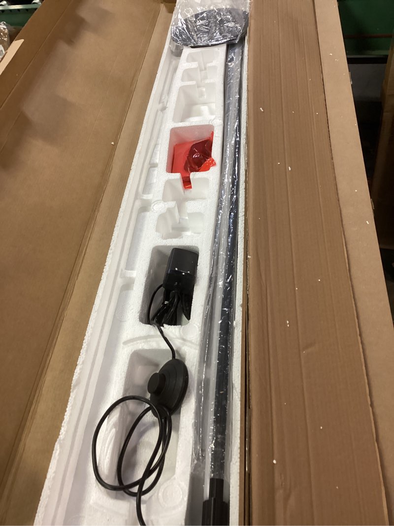 Condition photo showing Good Condition for EDISHINE Helix LED Floor Lamp, 56" Tall Corner Lamps 2700K-6000K Dimmable, Remote Control & Foot Switch, Modern Minimalist Pole Lights for Bedroom, Living Room, Office, Black Helix-Black