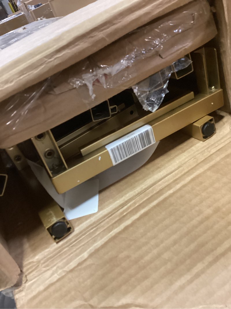 Condition photo showing As Is for Henn&Hart 22" Wide Rectangular Console Table in Brass, Entryway Table, Accent Table for Living Room, Hallway