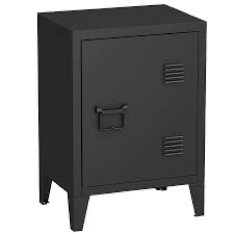 metal nightstand modern end side table steel bedside storage cabinet with shelf easy assembly for li
