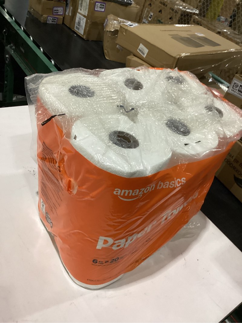 Condition photo showing Good Condition for amazon basics 2-ply paper towel, flex sheets, 150 sheet per roll, 6 rolls, white