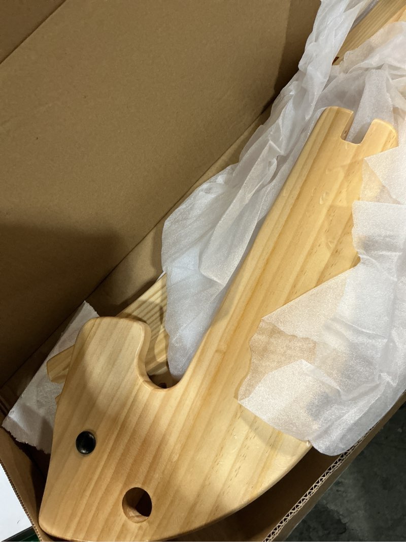 Condition photo showing As Is for Rocking Horse Wooden Ride On Toy for Kids Classic Design Rocking Horse with Pedal and Safe Backrest Fine Workmanship(Classic, Natural)