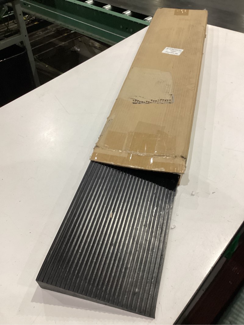 Condition photo showing As Is for 1.5'' rise threshold ramp for doorways, 2204 lbs capacity rubber threshold ramp, non-slip driveway curb ramps handicap ramp for wheelchair scooter stroller, cuttable & adjustable size