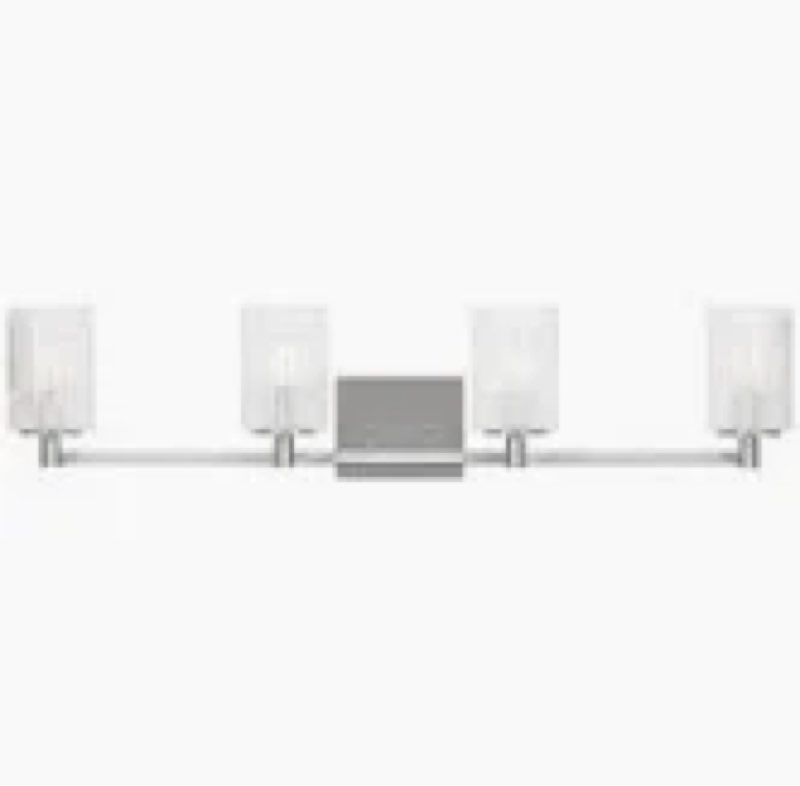 Luisa bath wall sconce with clear fluted glass shades