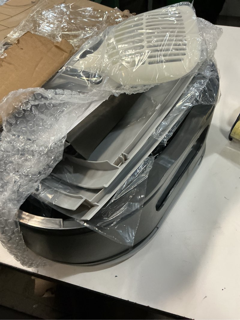 Condition photo showing Good Condition for feandrea cat litter box with lid, xl enclosed litter box with slide-out tray, scoop, brush, anti-tracking, for cats of different sizes, dove gray and slat gray uppt002b01 21.3"l x 16.9"w x 15.7"h dove gray + slat gray