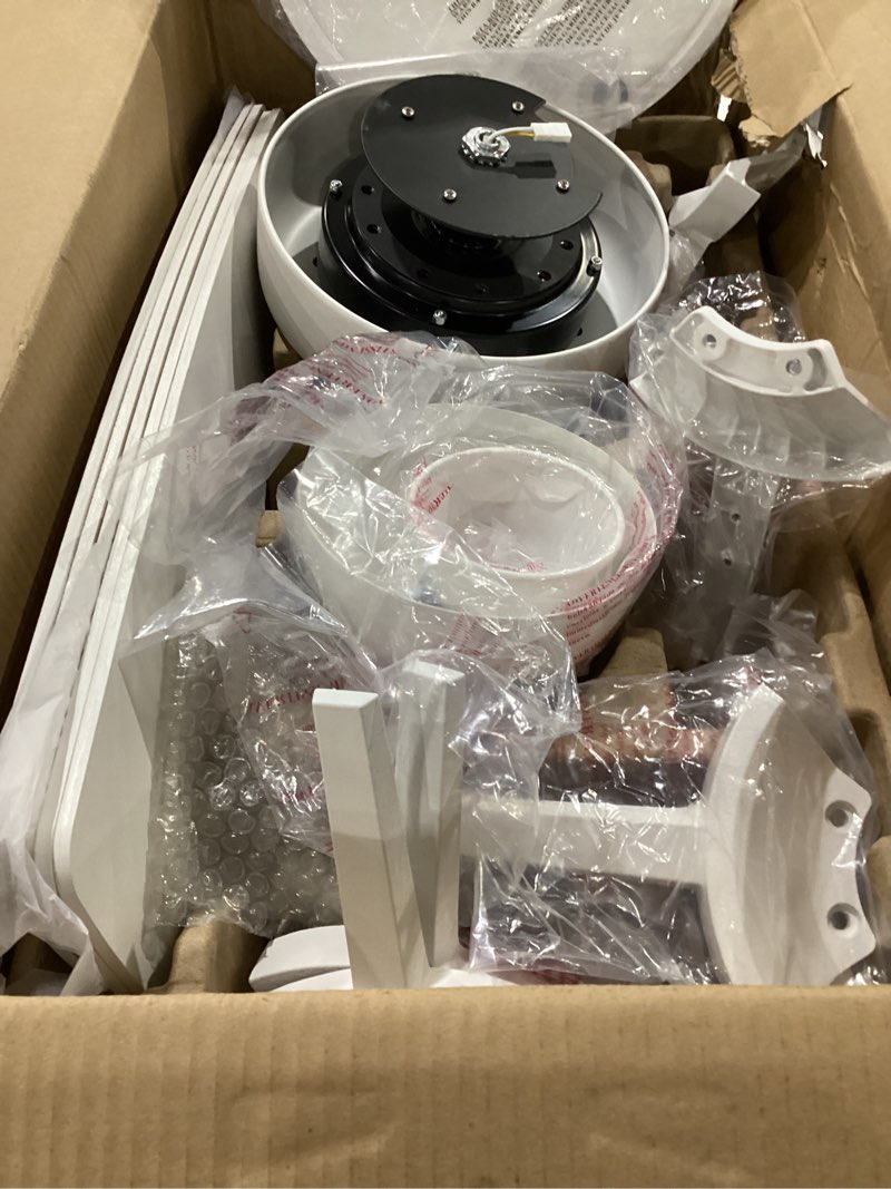 Condition photo showing As Is for Roomratv Ceiling Fans with Lights,52 inch Smart Ceiling Fans with Dimmable LED Light Compatible with Google Home Alexa App Control(white White 52 inch-Smart