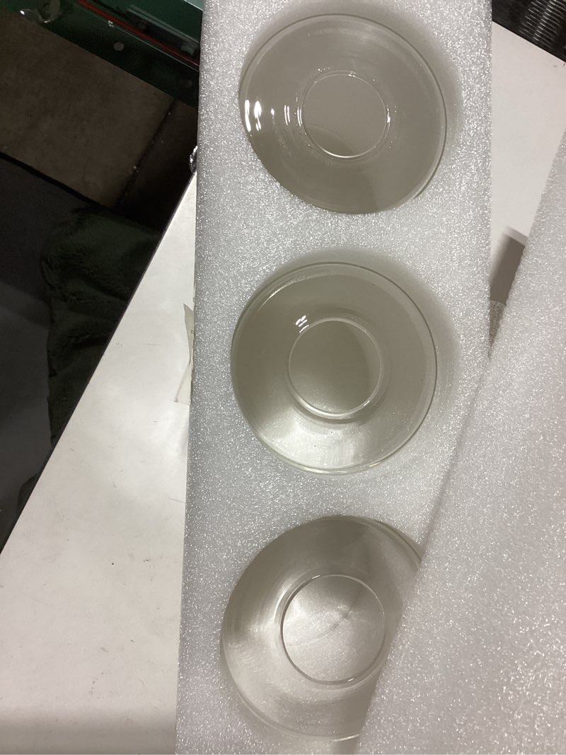 Condition photo showing Good Condition for 3 Pcs White Frosted Glass Shade Replacements for Pendant Light Fixtures Glass Lamp Shade Cover, 1-5/8 Inch Fitter, 4"w x 6"h, Replacement Lamp Globe for Chandelier Wall Light Sconce White Frosted 3
