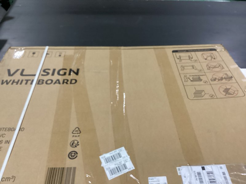Condition photo showing New/Like New for vusign magnetic whiteboard 48" x 36", large dry erase board for wall with silver frame, wall-mounted white board for office, classroom & home, includes markers, magnets and eraser