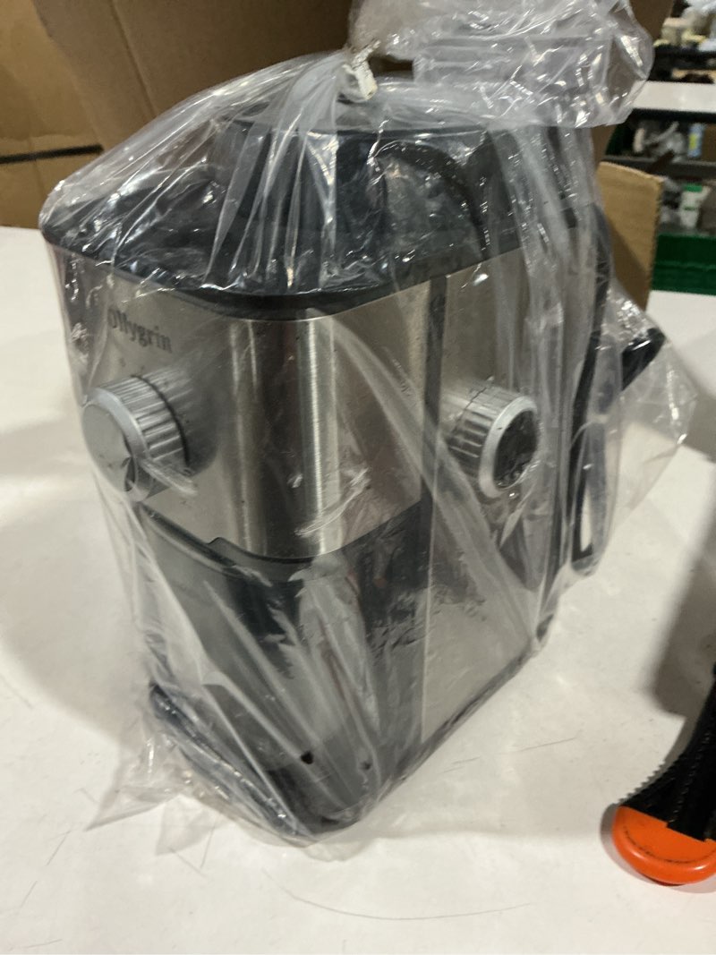 Condition photo showing Good Condition for ollygrin flat burr coffee grinder electric, adjustable coffee grinder for home use, compact coffee beans grinder with 14 grind settings, 2-12 cups for home & office