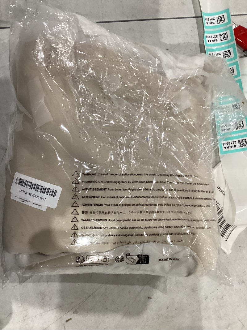 Condition photo showing New/Like New for Hiasan Blackout Curtains with Sheer Overlay, Grommet Thermal Insulated Privacy Mix and Match Double Layer Window Curtains for Girls Bedroom, Living Room, 2 Drape Panels with Tiebacks, Beige, 42W X 63L 42"W x 63"L (Pack of 2) Beige