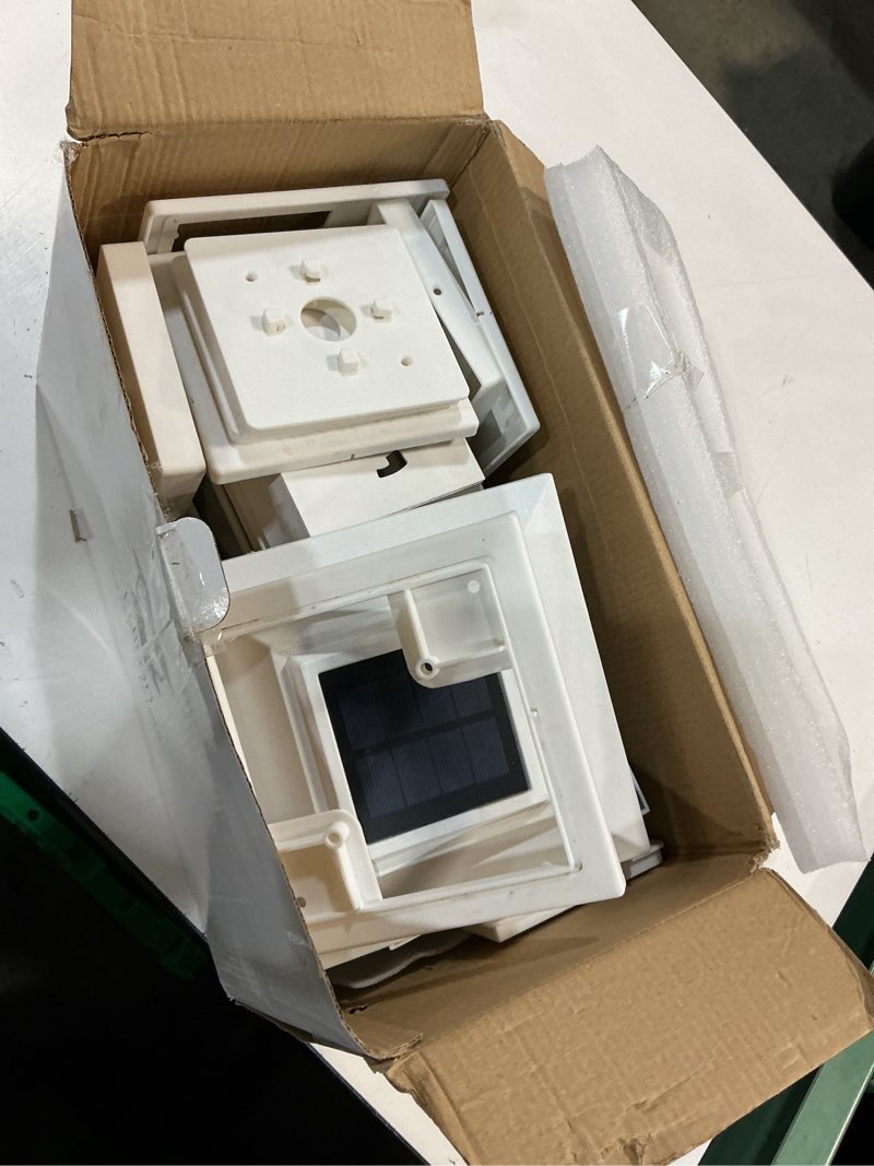 Condition photo showing As Is for davinci lighting edison solar outdoor post cap lights - 4x4 5x5 6x6 - bright led light for fence deck garden or patio posts - pearl white (2 pack) pearl white 2 pack