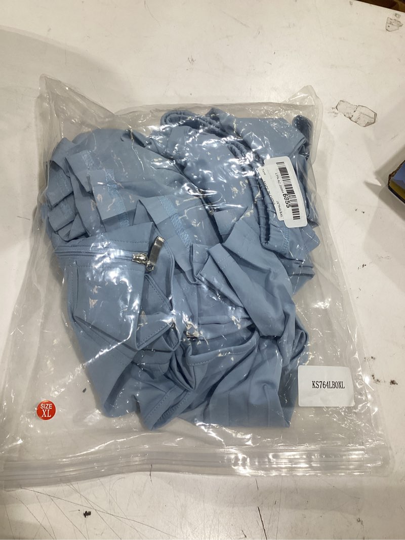 Condition photo showing Good Condition for koscacy womens tennis dress sleeveless pleated golf dresses with shorts 1/4 zip up polo collar workout athletic outfits light blue x-large