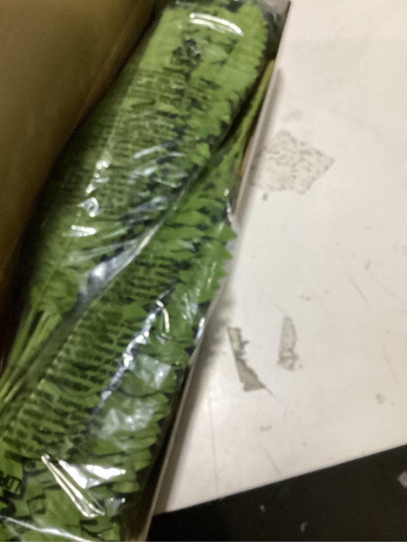 Condition photo showing As Is for forest prince 35" ferns artificial bush plants large, 2 artificial boston ferns with 39 fronds for outdoors home decor
