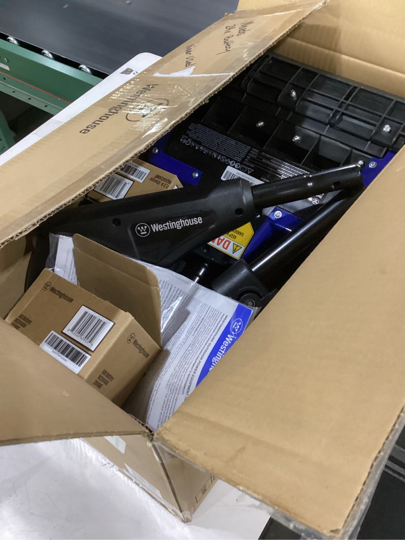 Condition photo showing As Is for Westinghouse WSnow11S 24V Cordless Snow Shovel 11 Inch Kit, 24V 4Ah Battery, Fast Charger, Electric Snow Shovel with 20ft Throwing Distance, Plows 75lbs/min, Compatible with Snow Joe Batteries 11 Inch with Battery/Charger