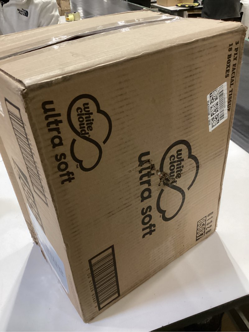 Condition photo showing New/Like New for White Cloud Ultra Soft 3-Ply Facial Tissue, 18 Box Multipack, 120 Tissues Per Box 2160 Count (Pack of 18)