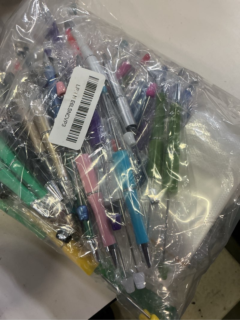 Condition photo showing As Is for 210 pieces diy beadable pen bulk kit – 70pcs ballpoint pen with refills & bags – beads pens supplies, beaded pens for diy crafting (beads not included) – office supplies (colorful) a-colorful 70