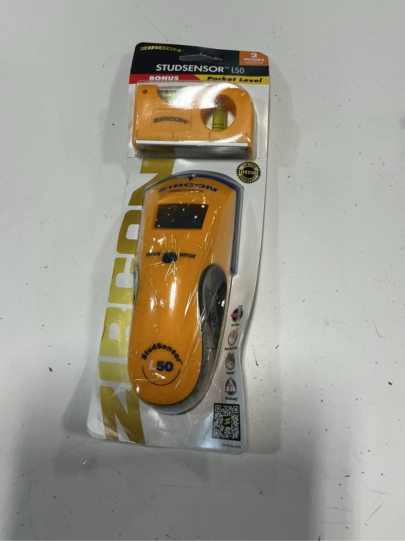Condition photo showing As Is for zircon wirewarning e50 6.66 in. l x 2.80 in. w stud sensor 1-1/2 in. 1 pc