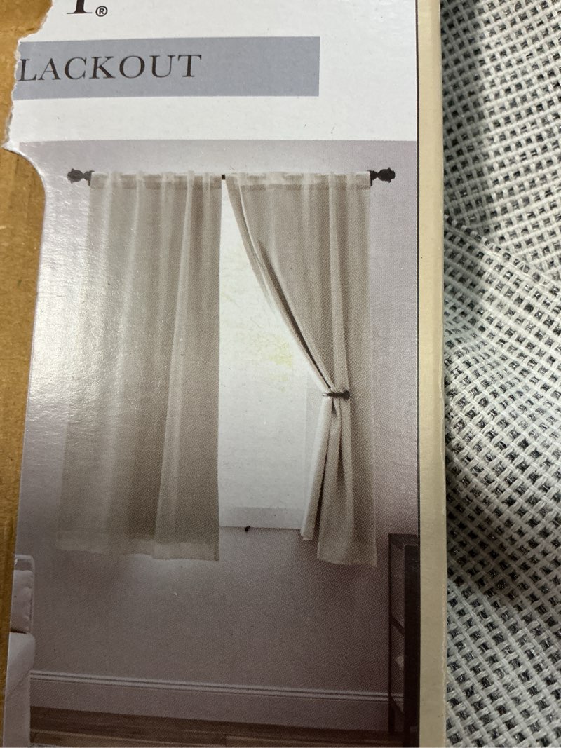 allen + roth 63-in Ivory Blackout Interlined Back tab Curtain panel pair