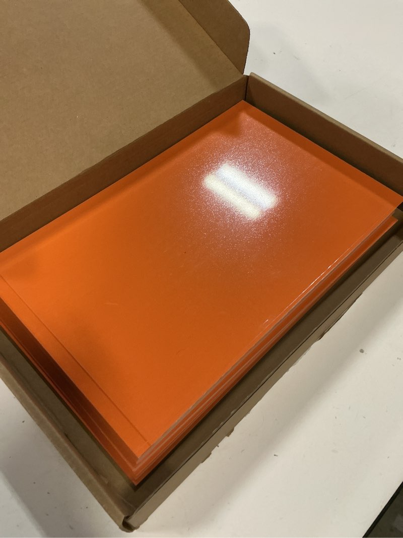 Condition photo showing Good Condition for xlnt tech engraving blank materials abs double color plastic sheet, orange/white (7" x 11" x .040", 12 pieces) for interior signs, badges. 7" x 11" orange/white