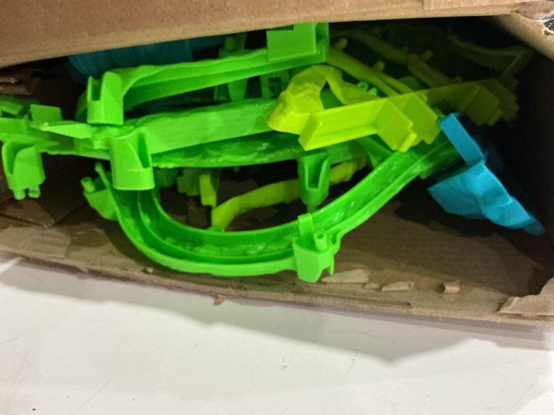 Condition photo showing As Is for (incomple, missing pieces)monster jam mini jams, cobra’s crazy escape 28” motorized playset, 2 exclusive die-cast thunderroarus and jcb digatron monster trucks, kids toys for boy and girls ages 3 and up mini jams cobra playsete