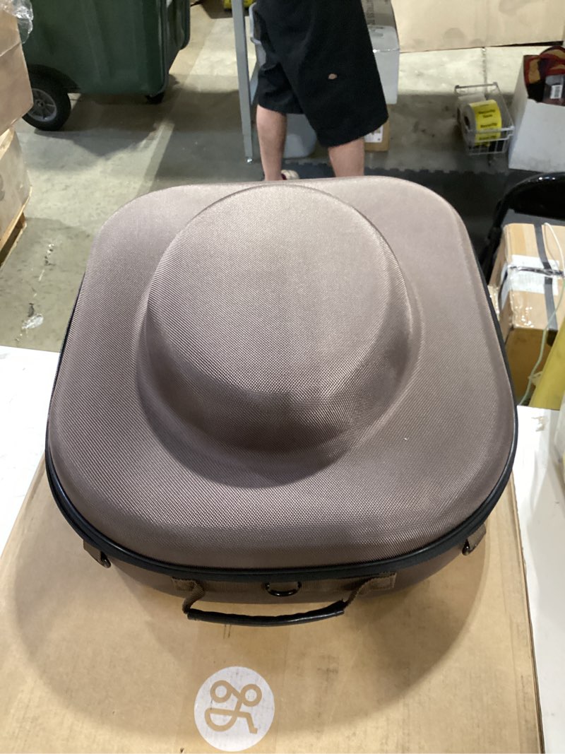 Condition photo showing Good Condition for cowboy hat travel case – crushproof carrier for cowboy, panama & tweed hats with carrying handle, shoulder and luggage strap, for travel and at-home storage (large) large black