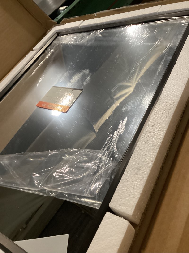 Condition photo showing Good Condition for TETOTE Black Bathroom Mirror 16" x 20" Matte Black Rectangle Beveled Framed Bathroom Vanity Mirror for Over Sink, Tempered Glass, Shatterproof, Stronger Frame, Modern Farmhouse Bedroom, Entryway 20"L x 16"W Matte Black