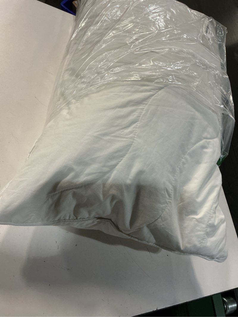 Condition photo showing Good Condition for three geese white goose feather down pillows queen size set of 1-100% cotton, medium firm,soft support queen(pack of 1) queen-white