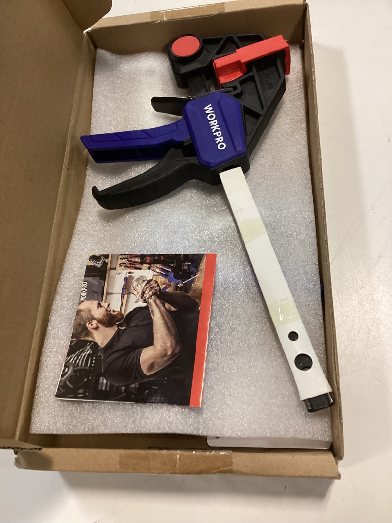Condition photo showing Good Condition for WORKPRO 6" Clamps for Woodworking 2-Pack, Quick-Release Wood Clamps/Spreader Light Duty, One Hand 150 LBS Load Limit, Ideal for Woodworking and DIY Projects 2PCS 150LBS (6")