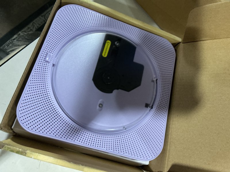 Condition photo showing As Is for micocious portable cd player with bluetooth desktop cd player for home cd music players with remote control,timer,built-in dual speakers with led display home audio boombox fm radio (purple)