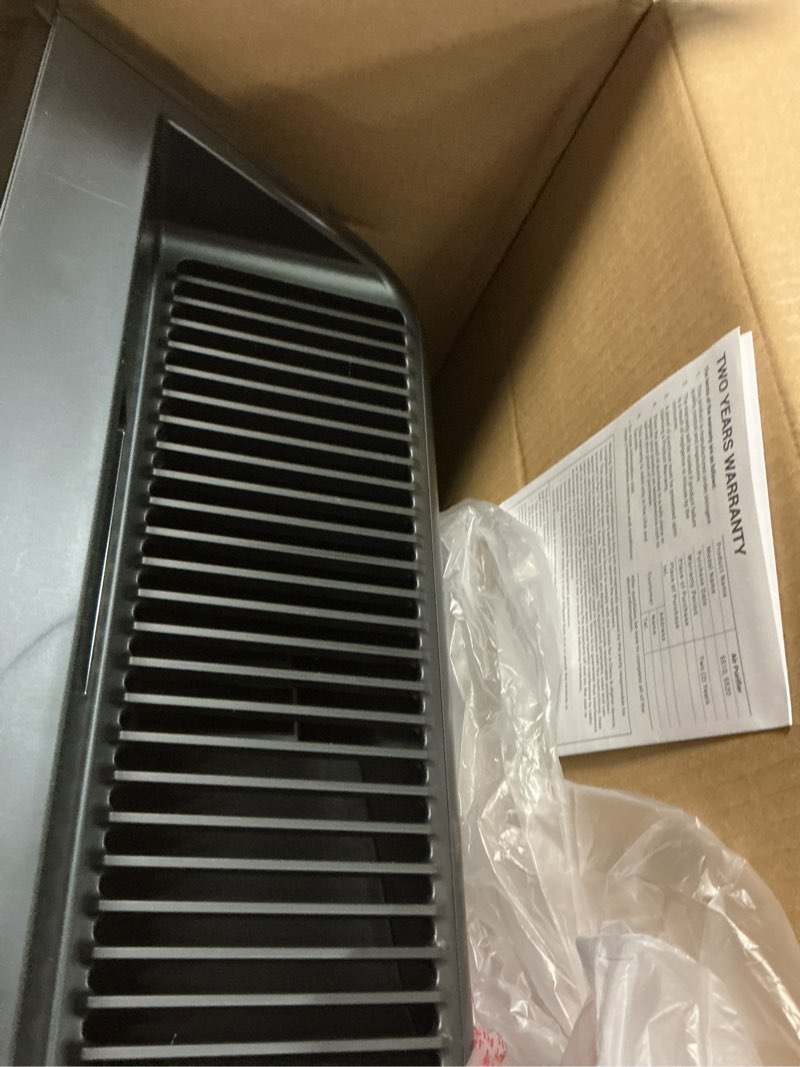 Condition photo showing As Is for winix 5510 air purifier (new generation of 5500-2) for home large room up to 1881 ft² in 1 hr, true hepa, high deodorization carbon filter and auto mode, captures pet allergies, smoke, dust. polished charcoal gray air purifier