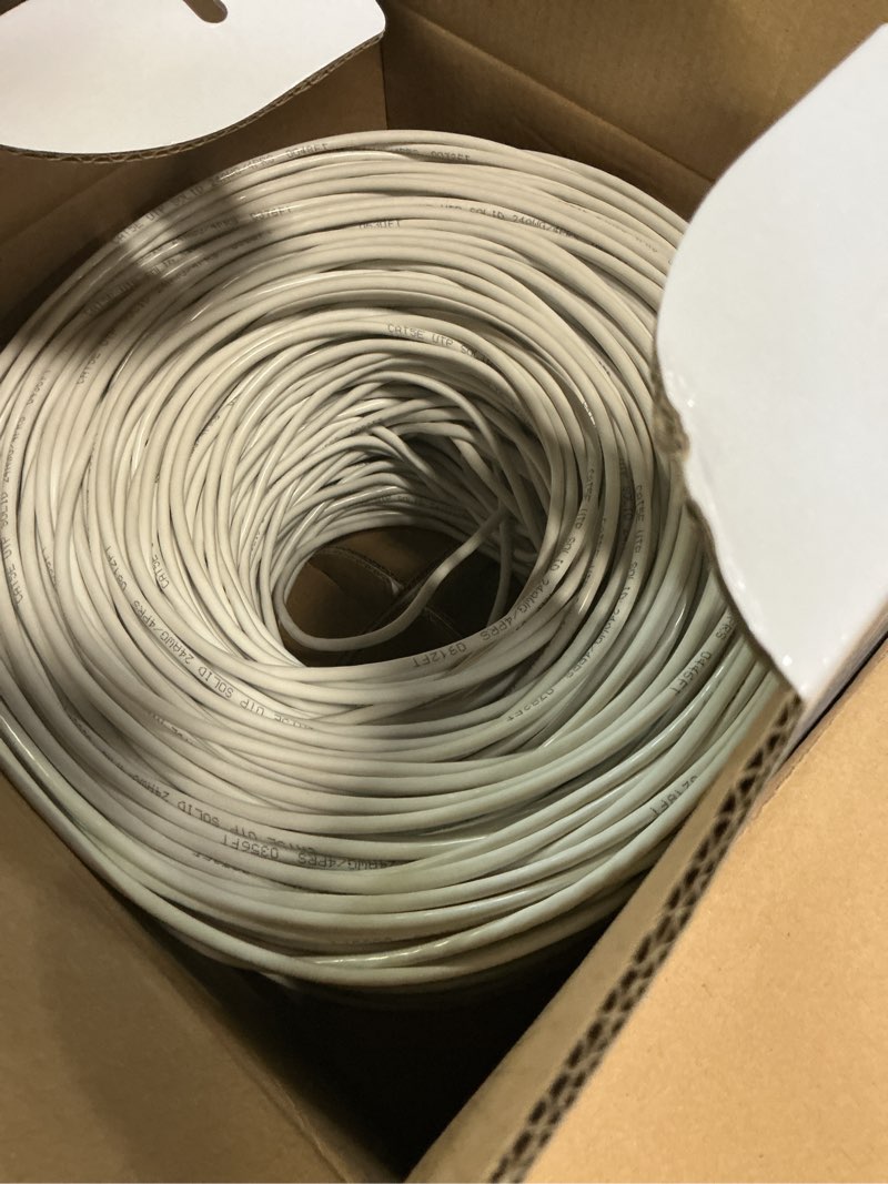 Condition photo showing Good Condition for cat5e ethernet cable 1000ft – 24awg solid cca utp unshielded cat 5e, high speed lan network, rj45 cable, easy pull box ethernet cord (white)