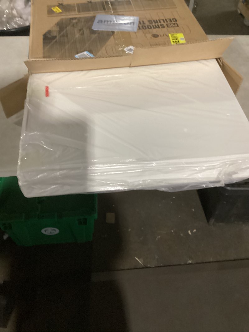 Condition photo showing Good Condition for art3d pvc drop ceiling tiles in white - 24x24in, waterproof smooth tiles cover 96 sq. ft, no sag and breakage, 24-pack 24*24 square white 24