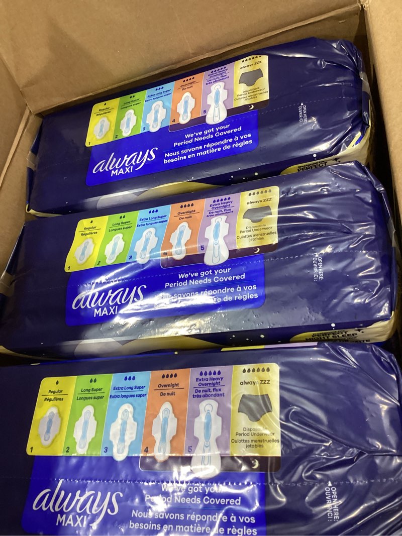 Condition photo showing Good Condition for always maxi extra heavy overnight pads - unscented - size 5 - 72ct
