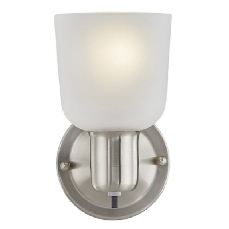  project source 4.52-in w 1 -light brushed nickel hardwired outdoor wall sconce